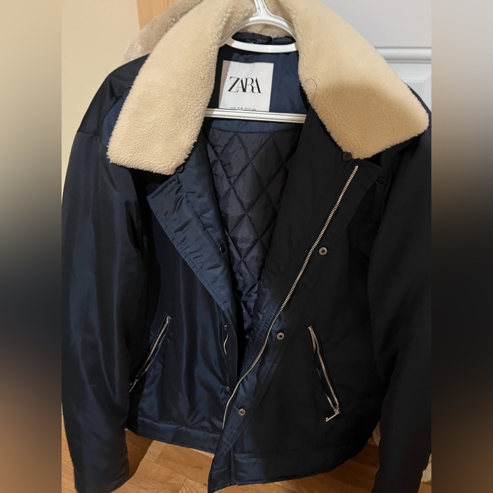 Zara Mens Quilted Bomber Jacket